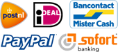 Gemakkelijk, veilig en snel: iDeal - PostNL - PayPal - MisterCash - Sofort